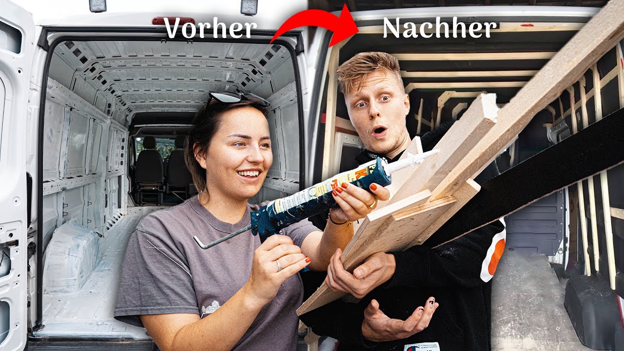 PERFEKTE Unterkonstruktion für den DIY CAMPER VAN Ausbau! (Einfach KLEBEN und MAXIMALE HÖHE)