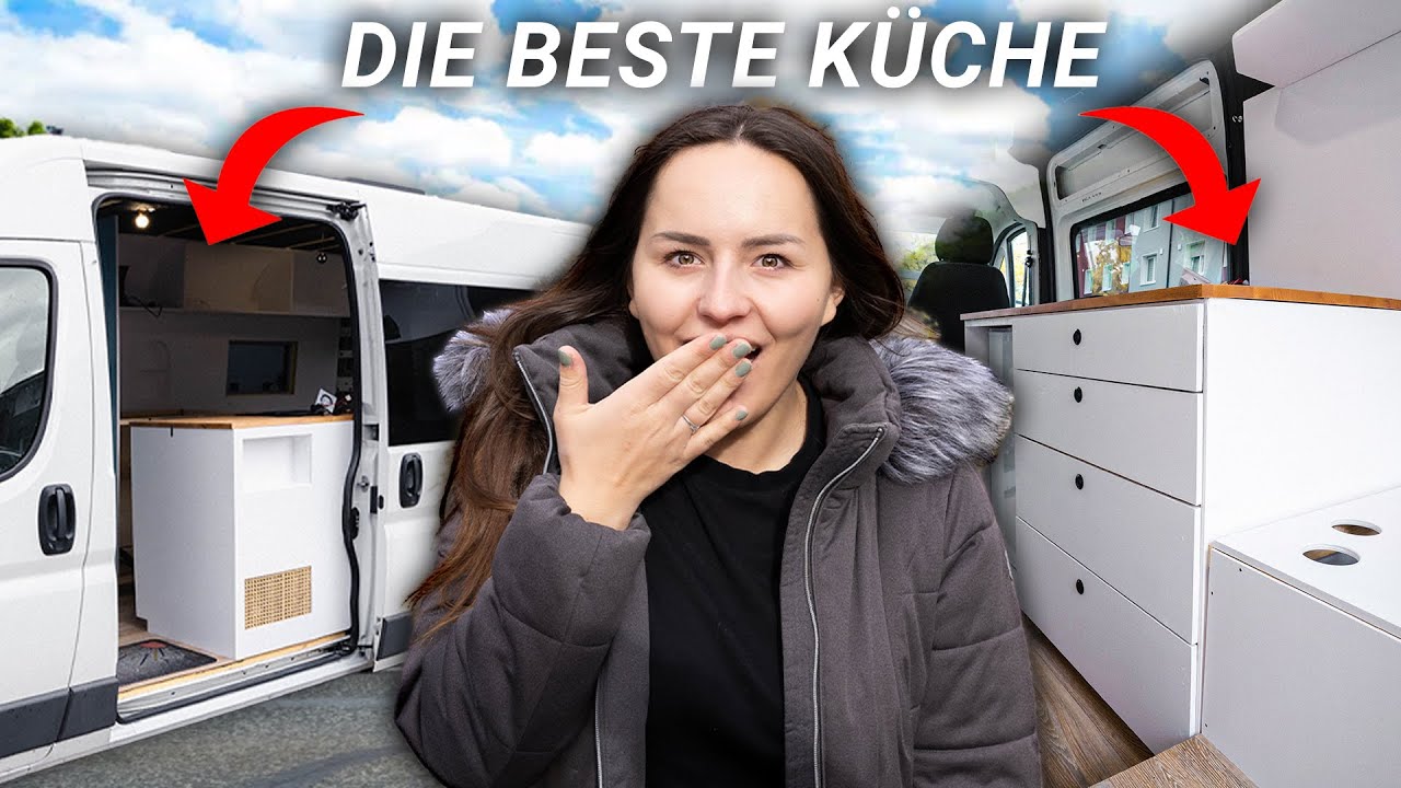 DEINE MOBILE CAMPER KÜCHE: Schwebende Küche mit Induktionsfeld und Schubladen im Camper Ausbau #1