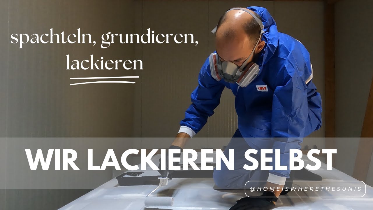 Spachteln, Grundieren, Lackieren. Wir lackieren das Dach selbst.