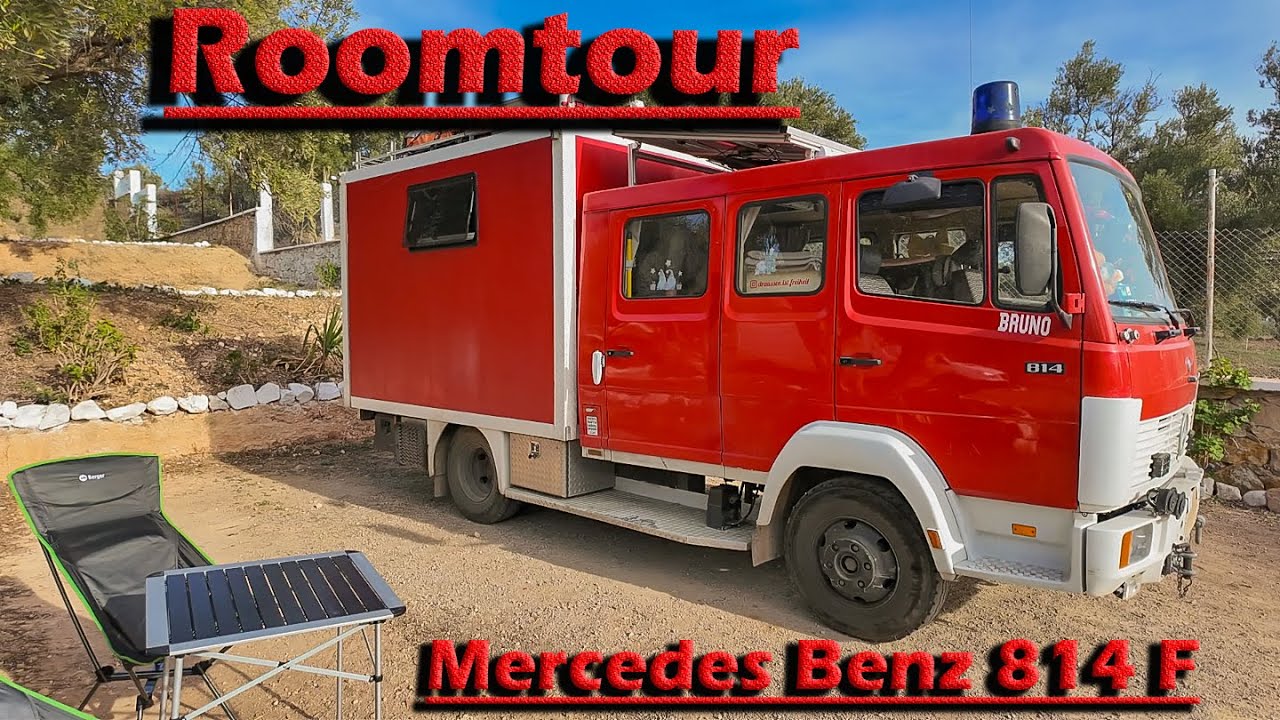 Roomtour MercedesBenz 814F #lebenimwohnmobil #travel #vanlife #roomtour #feuerwehr #selbstausbau