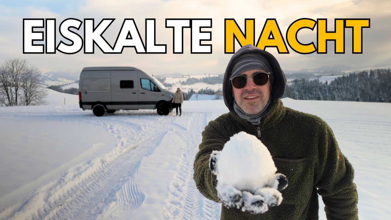 Vom Schneepflug überrascht ! VANLIFE bei -8°C im Schnee Unser erstes Wintercamping (Schweiz)