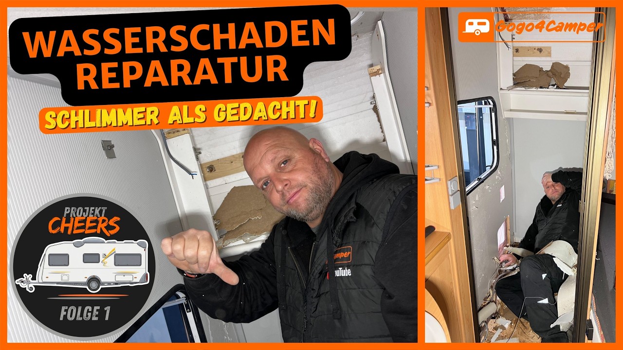 Wasserschaden am Wohnwagen – Ursache gefunden & Schaden repariert | Projekt Cheers #1