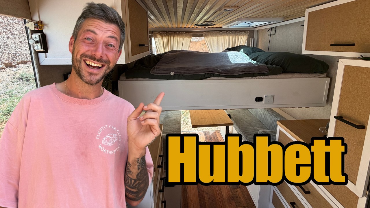 Motorisiertes Hubbett im RETTUNGSWAGEN Camper selber bauen. Aus Aluprofile und Rolladenmotor