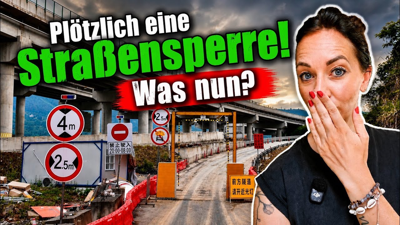 Plötzlich eine Straßensperre! Was nun? / Asien – Reise Teil 73 China