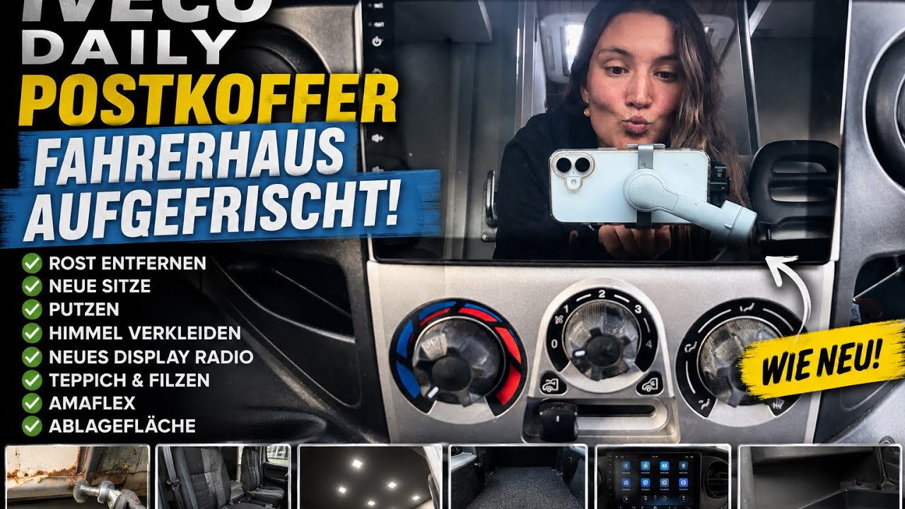 Vom Postkoffer zum Camper: Iveco Daily bekommt neuen Boden, Filz & Sitze!
