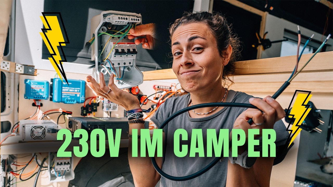 230 V ELEKTRIK im CAMPER | Landstrom-Anschluss mit CEE & Wechselrichter + FI anschließen | DIY Strom