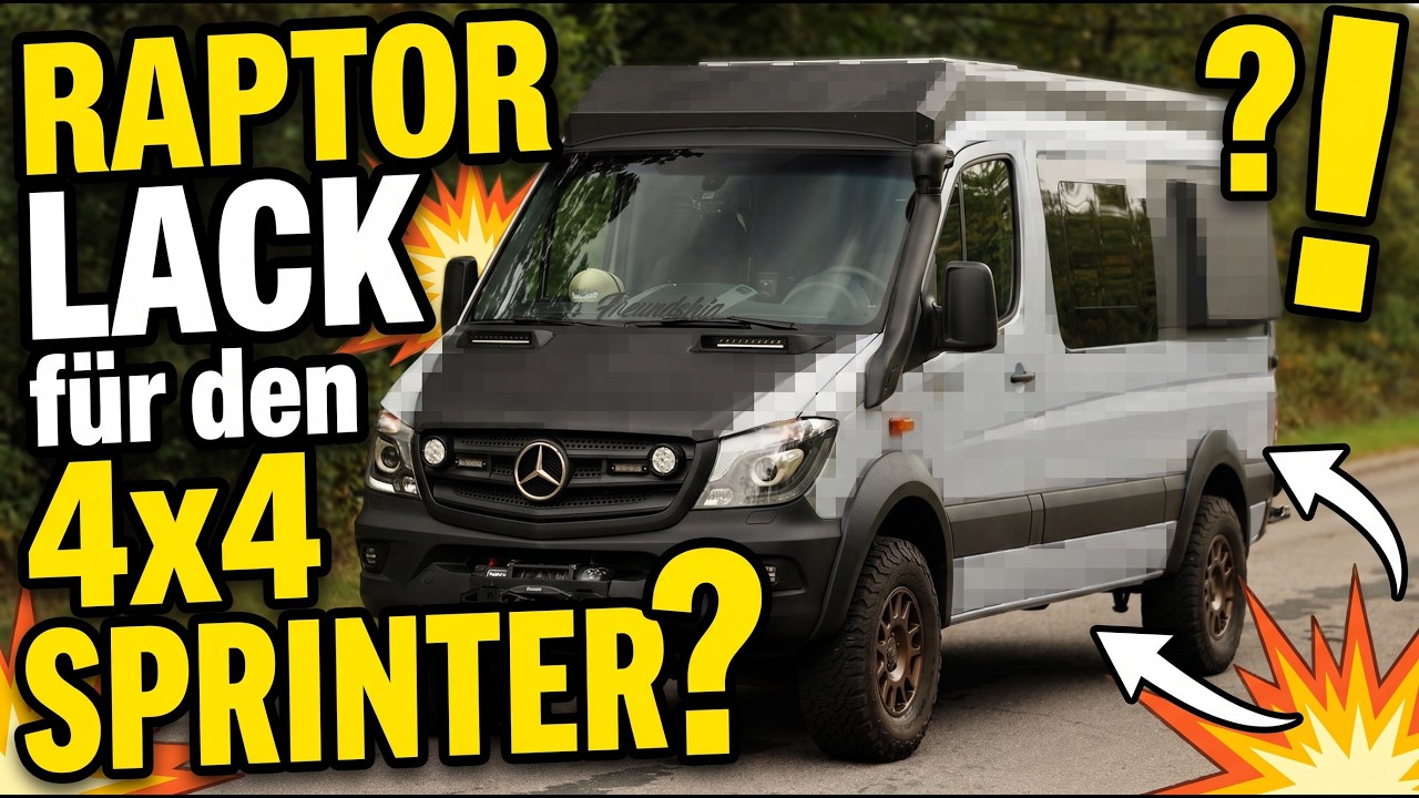 Der 4×4 Sprinter bekommt eine komplette RAPTOR Beschichtung!