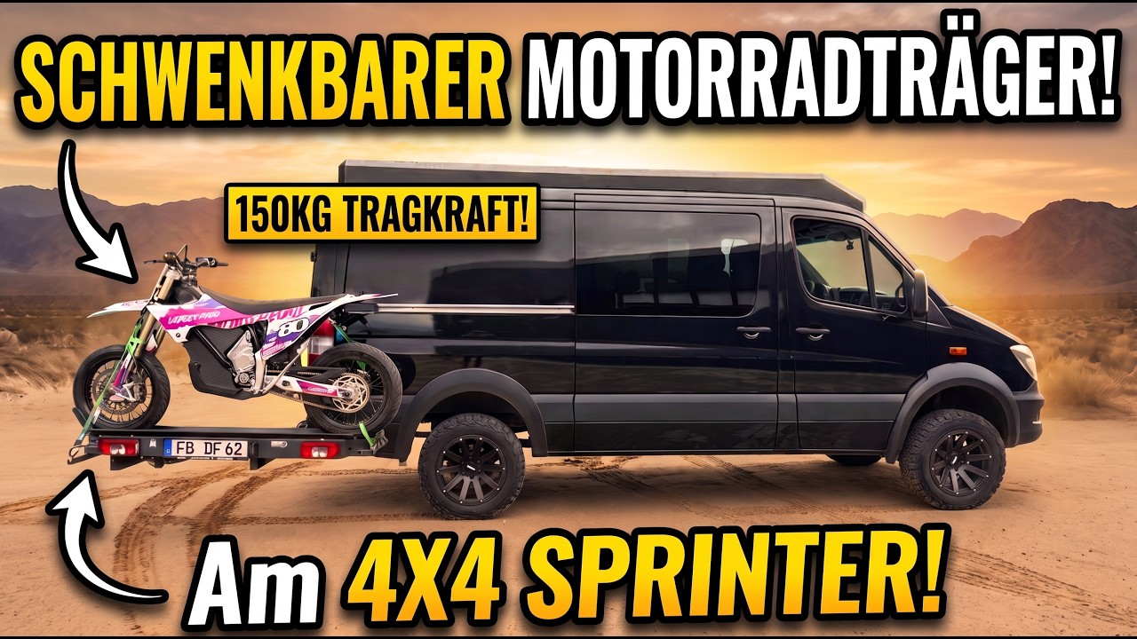 Dieser Motorrad Heckträger lässt sich zur Seite schwenken & bis zu 150kg belasten! MORO Solutions