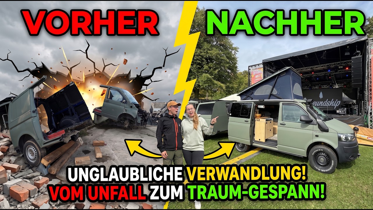 Nach schwerem Unfall: Paar baut T6 Offroadcamper mit Anhänger!
